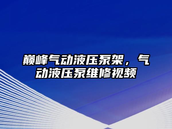 巔峰氣動液壓泵架，氣動液壓泵維修視頻