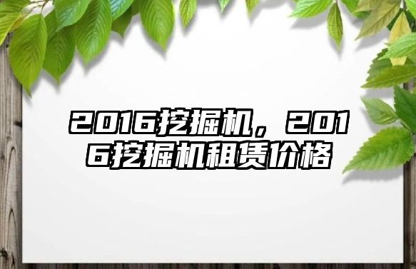 2016挖掘機，2016挖掘機租賃價格