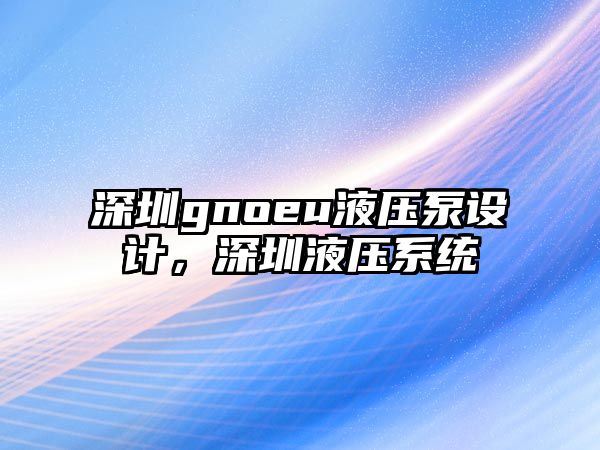 深圳gnoeu液壓泵設(shè)計，深圳液壓系統(tǒng)