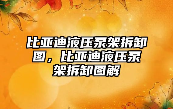 比亞迪液壓泵架拆卸圖，比亞迪液壓泵架拆卸圖解