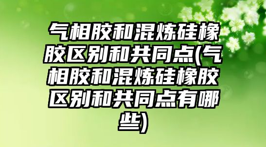 氣相膠和混煉硅橡膠區(qū)別和共同點(氣相膠和混煉硅橡膠區(qū)別和共同點有哪些)