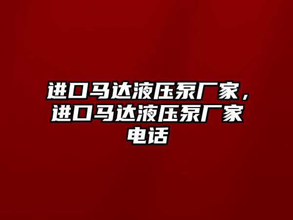 進(jìn)口馬達(dá)液壓泵廠家，進(jìn)口馬達(dá)液壓泵廠家電話