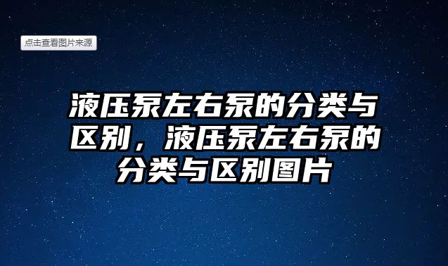 液壓泵左右泵的分類(lèi)與區(qū)別，液壓泵左右泵的分類(lèi)與區(qū)別圖片