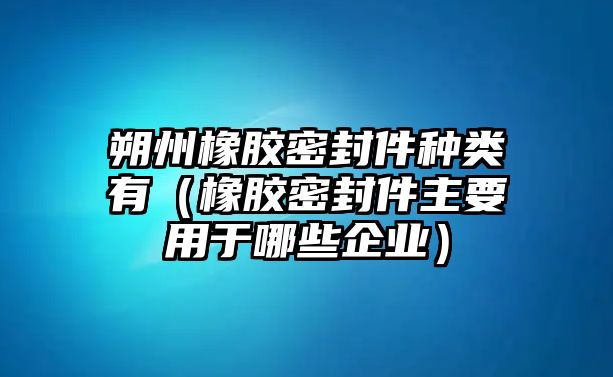 朔州橡膠密封件種類有（橡膠密封件主要用于哪些企業(yè)）