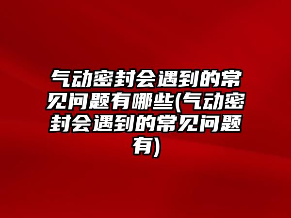 氣動密封會遇到的常見問題有哪些(氣動密封會遇到的常見問題有)