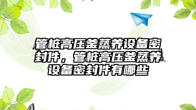 管樁高壓釜蒸養(yǎng)設(shè)備密封件，管樁高壓釜蒸養(yǎng)設(shè)備密封件有哪些