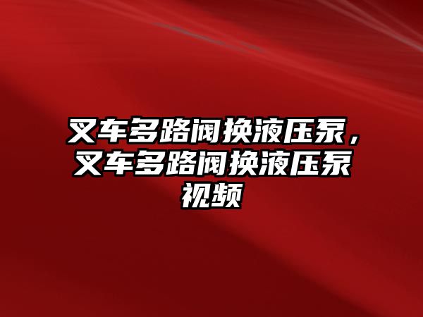 叉車多路閥換液壓泵，叉車多路閥換液壓泵視頻