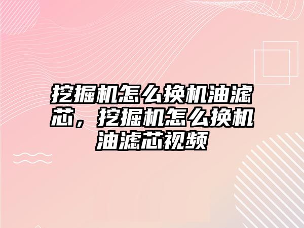 挖掘機怎么換機油濾芯，挖掘機怎么換機油濾芯視頻