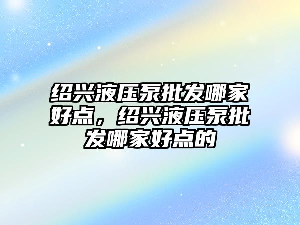 紹興液壓泵批發(fā)哪家好點(diǎn)，紹興液壓泵批發(fā)哪家好點(diǎn)的