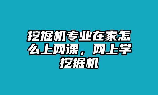 挖掘機專業(yè)在家怎么上網課，網上學挖掘機