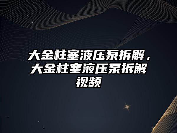 大金柱塞液壓泵拆解，大金柱塞液壓泵拆解視頻