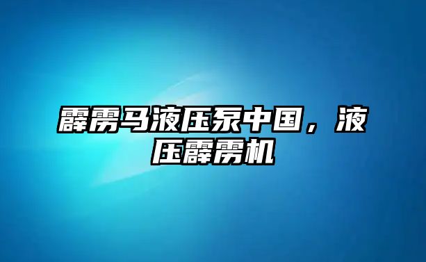 霹靂馬液壓泵中國，液壓霹靂機