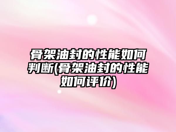 骨架油封的性能如何判斷(骨架油封的性能如何評價)