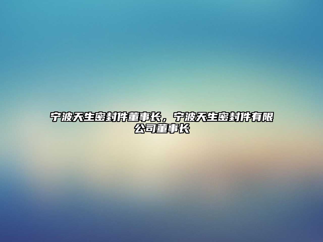 寧波天生密封件董事長，寧波天生密封件有限公司董事長