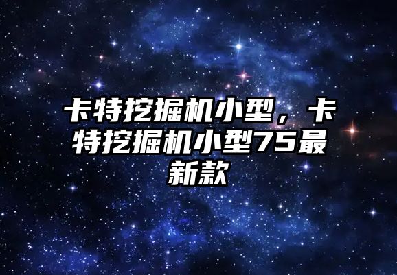 卡特挖掘機小型，卡特挖掘機小型75最新款