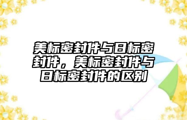 美標密封件與日標密封件，美標密封件與日標密封件的區(qū)別