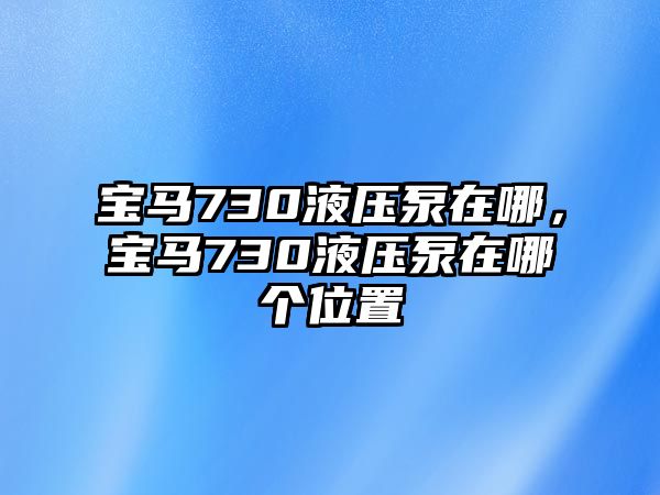 寶馬730液壓泵在哪，寶馬730液壓泵在哪個(gè)位置