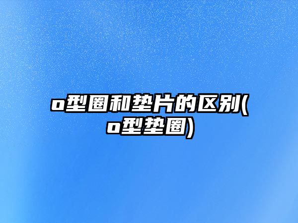 o型圈和墊片的區(qū)別(o型墊圈)