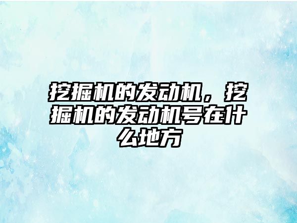 挖掘機的發(fā)動機，挖掘機的發(fā)動機號在什么地方