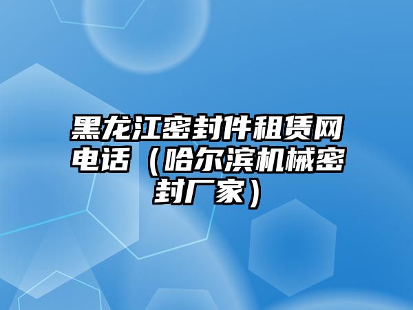 黑龍江密封件租賃網(wǎng)電話（哈爾濱機械密封廠家）