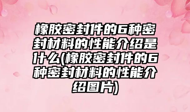 橡膠密封件的6種密封材料的性能介紹是什么(橡膠密封件的6種密封材料的性能介紹圖片)