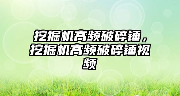 挖掘機高頻破碎錘，挖掘機高頻破碎錘視頻