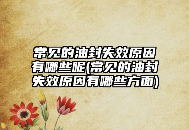 常見的油封失效原因有哪些呢(常見的油封失效原因有哪些方面)