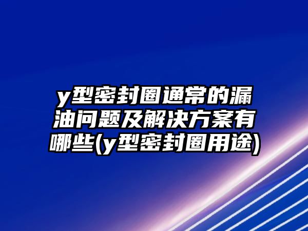 y型密封圈通常的漏油問題及解決方案有哪些(y型密封圈用途)