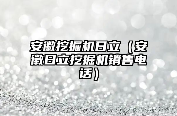 安徽挖掘機(jī)日立（安徽日立挖掘機(jī)銷(xiāo)售電話）