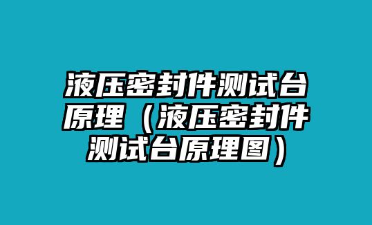 液壓密封件測試臺原理（液壓密封件測試臺原理圖）