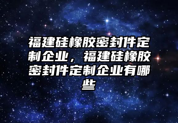 福建硅橡膠密封件定制企業(yè)，福建硅橡膠密封件定制企業(yè)有哪些