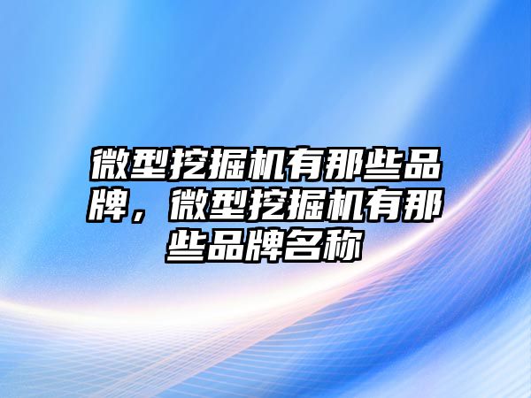 微型挖掘機(jī)有那些品牌，微型挖掘機(jī)有那些品牌名稱