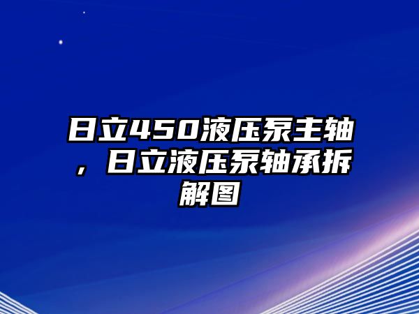 日立450液壓泵主軸，日立液壓泵軸承拆解圖