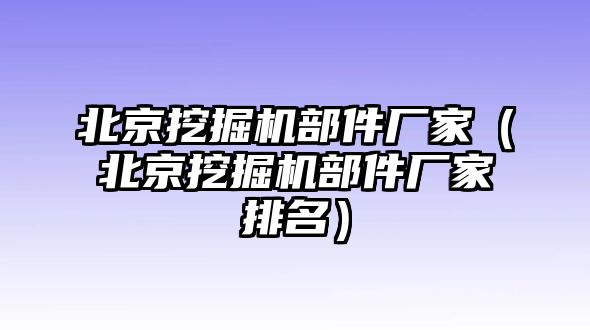 北京挖掘機部件廠家（北京挖掘機部件廠家排名）