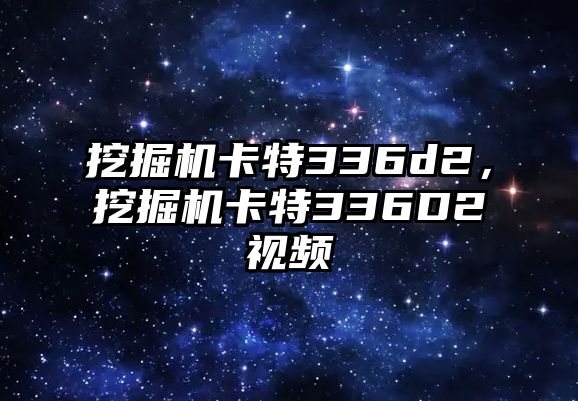 挖掘機卡特336d2，挖掘機卡特336D2視頻