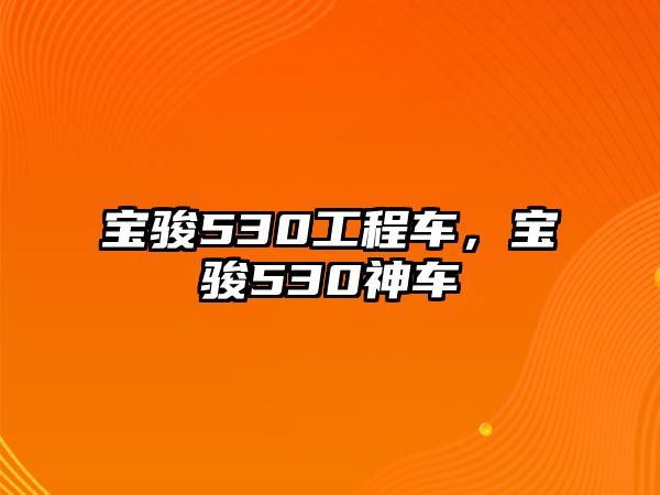 寶駿530工程車，寶駿530神車