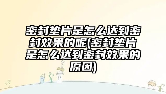 密封墊片是怎么達(dá)到密封效果的呢(密封墊片是怎么達(dá)到密封效果的原因)