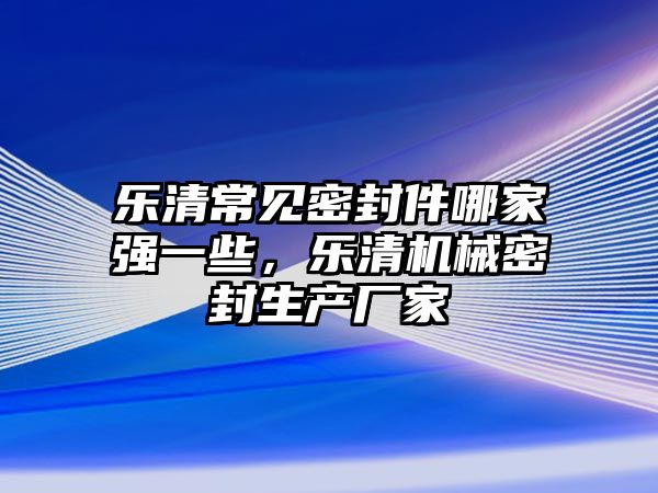 樂清常見密封件哪家強(qiáng)一些，樂清機(jī)械密封生產(chǎn)廠家