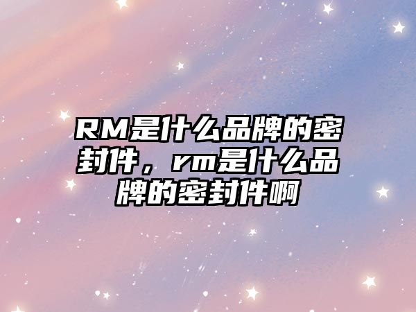 RM是什么品牌的密封件，rm是什么品牌的密封件啊