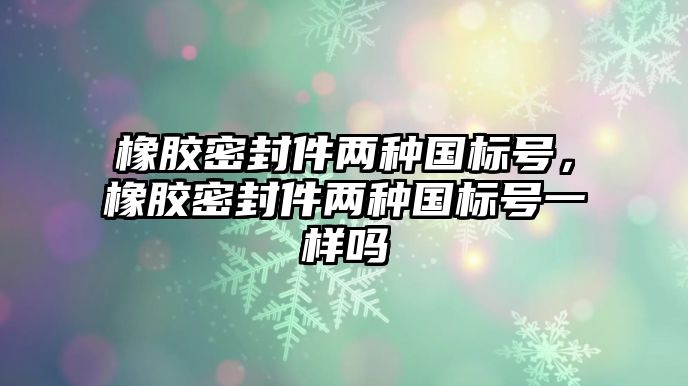 橡膠密封件兩種國標號，橡膠密封件兩種國標號一樣嗎