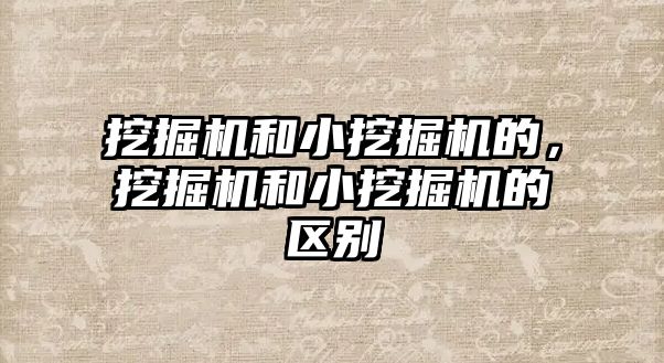 挖掘機和小挖掘機的，挖掘機和小挖掘機的區(qū)別