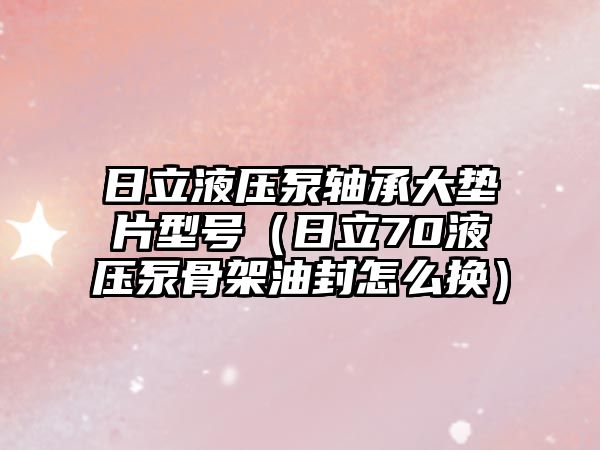 日立液壓泵軸承大墊片型號（日立70液壓泵骨架油封怎么換）