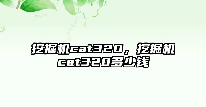 挖掘機cat320，挖掘機cat320多少錢