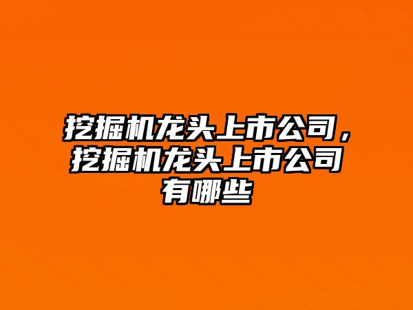 挖掘機(jī)龍頭上市公司，挖掘機(jī)龍頭上市公司有哪些