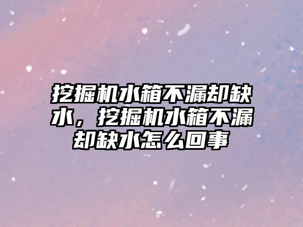 挖掘機水箱不漏卻缺水，挖掘機水箱不漏卻缺水怎么回事