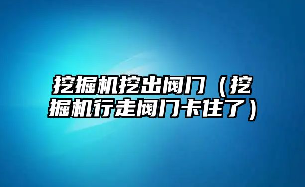 挖掘機挖出閥門（挖掘機行走閥門卡住了）