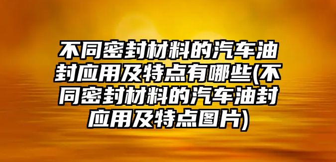 不同密封材料的汽車油封應用及特點有哪些(不同密封材料的汽車油封應用及特點圖片)