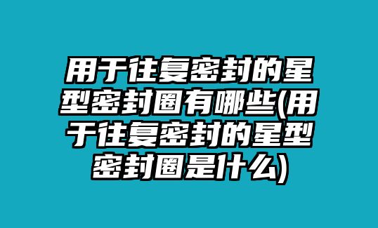 用于往復密封的星型密封圈有哪些(用于往復密封的星型密封圈是什么)