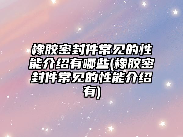 橡膠密封件常見的性能介紹有哪些(橡膠密封件常見的性能介紹有)