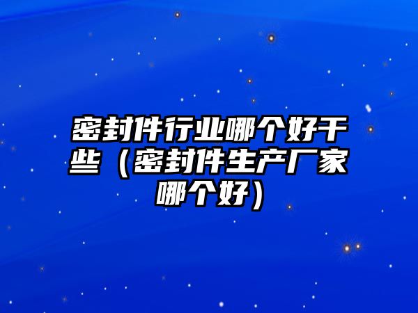 密封件行業(yè)哪個好干些（密封件生產(chǎn)廠家哪個好）